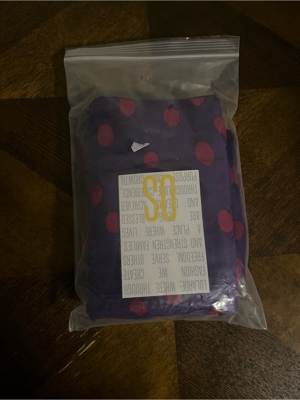 LuLaRoe Purple Leggings with Pink Polka Dots